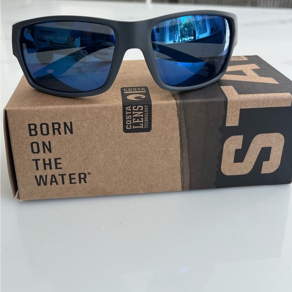 *NWT* COSTA Tailfin Sunglasses, Matte Gray Blue Polarized Lenses - Picture 4 of 10